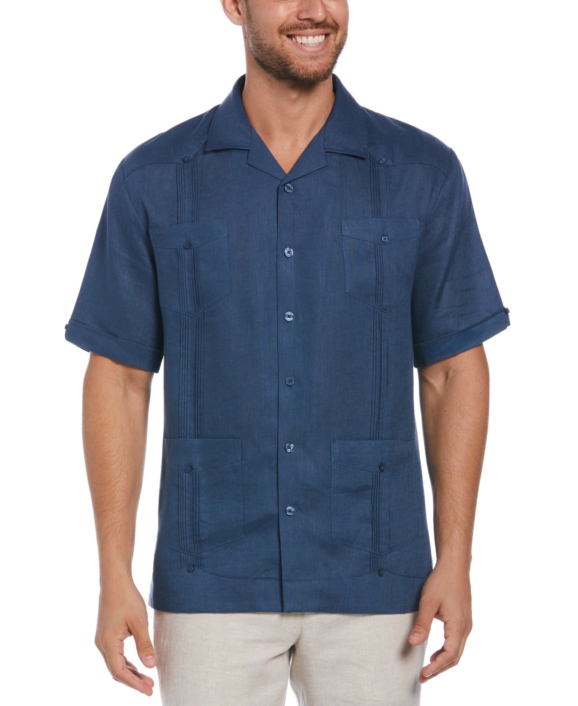 Guayabera Cubavera 100% Lino Clásica Manga Corta