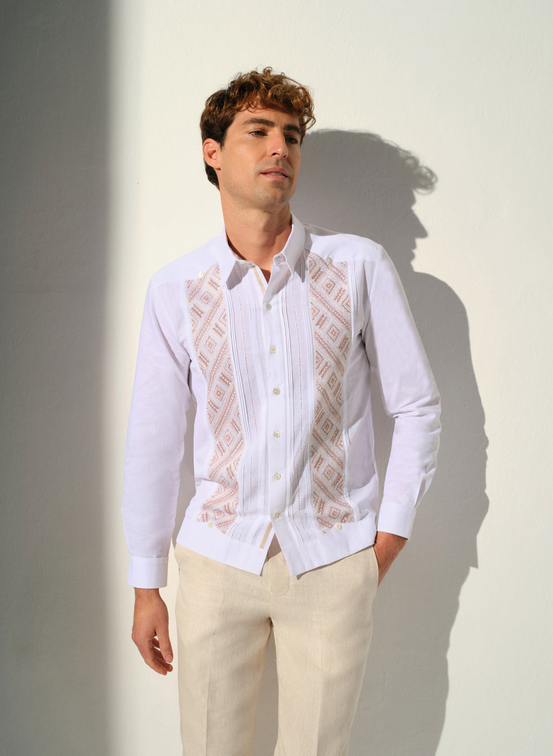 Guayabera Artesanal Cantil Smoke Gray 100% Lino