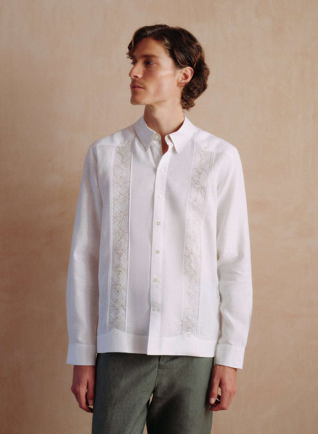 Guayabera Cenarion Punto Cruz Manga Larga