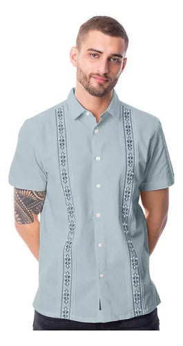 Guayabera Bordada Artesanal Manga Corta