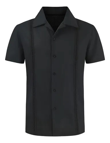 Camisa De Manga Corta Guayabera Cubana Para Hombre