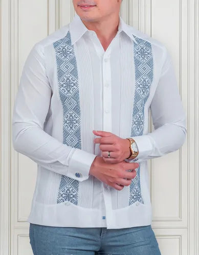 Guayabera Yucateca Lino Bordada Río Lagartos