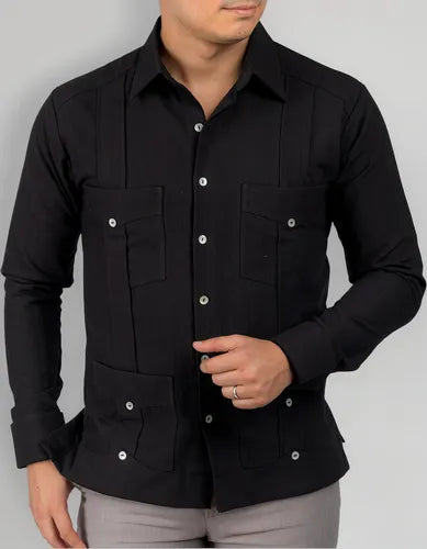 Guayabera Yucateca Diplomática Lino Tablones