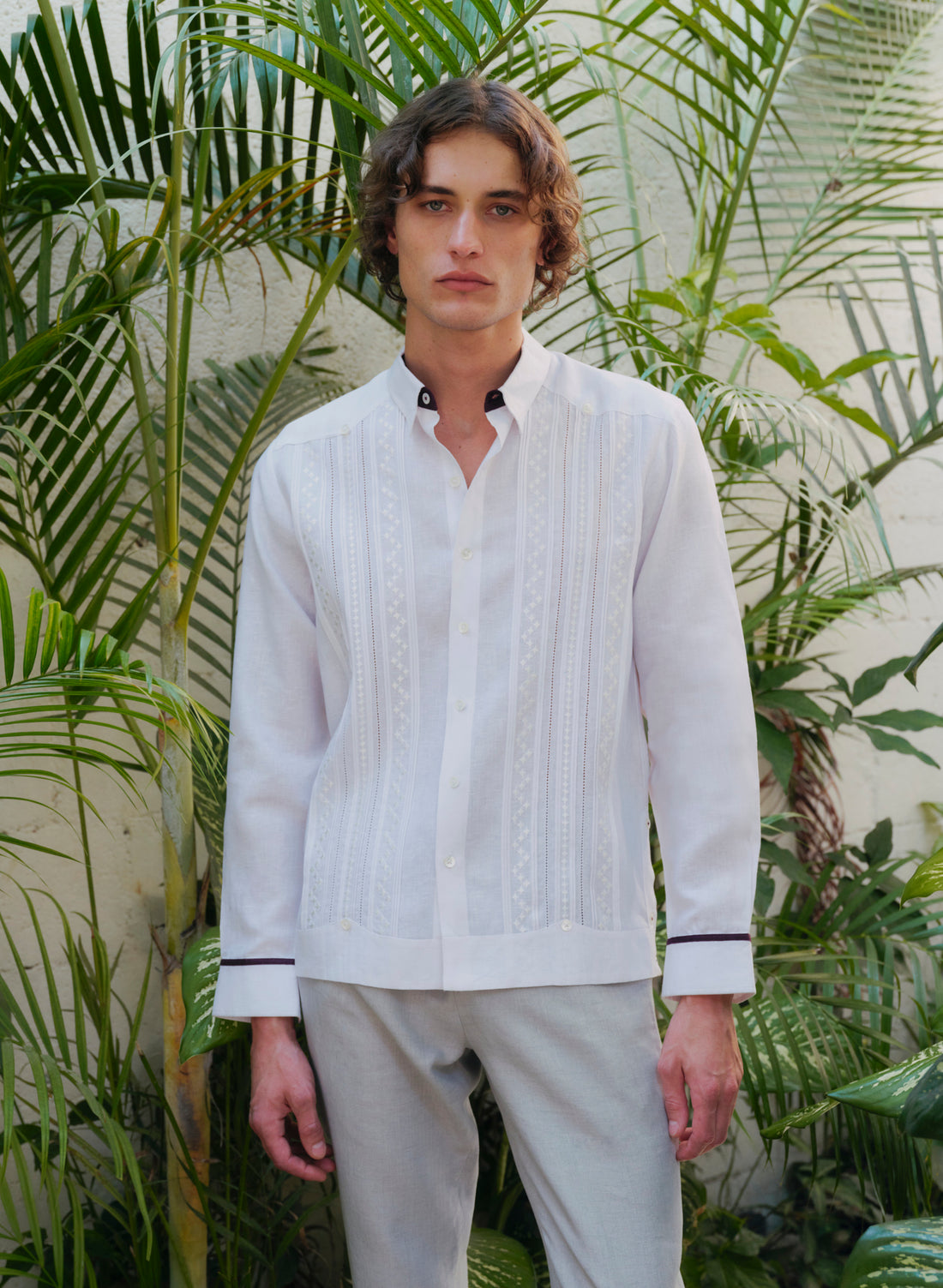 Guayabera Andrew Lino Slim Fit Manga Larga