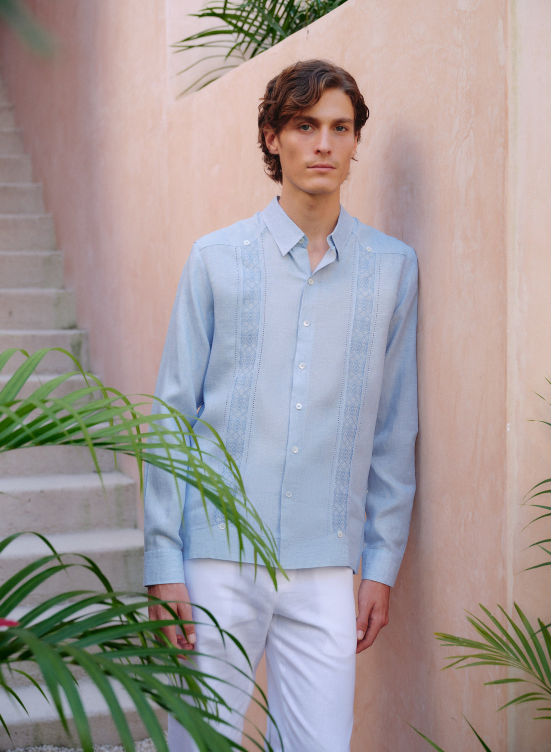 Guayabera Hawley Blue Bell Lino