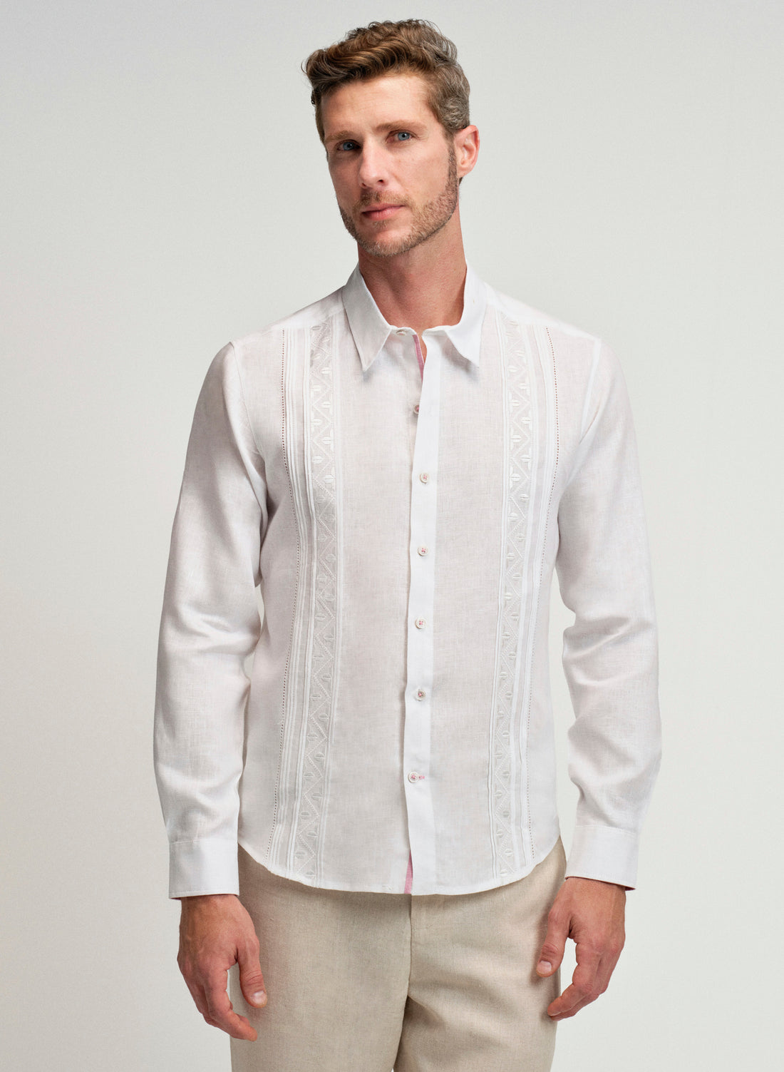Guayabera Holguin Slim Fit Lino Algodón