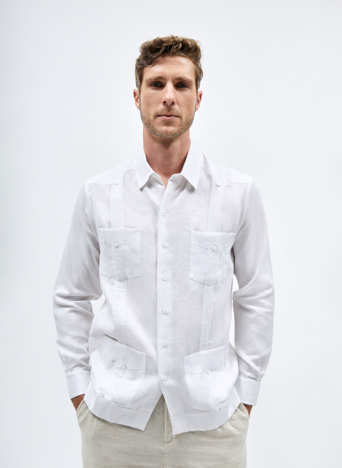 Guayabera Luxury Slim Fit 100% Lino