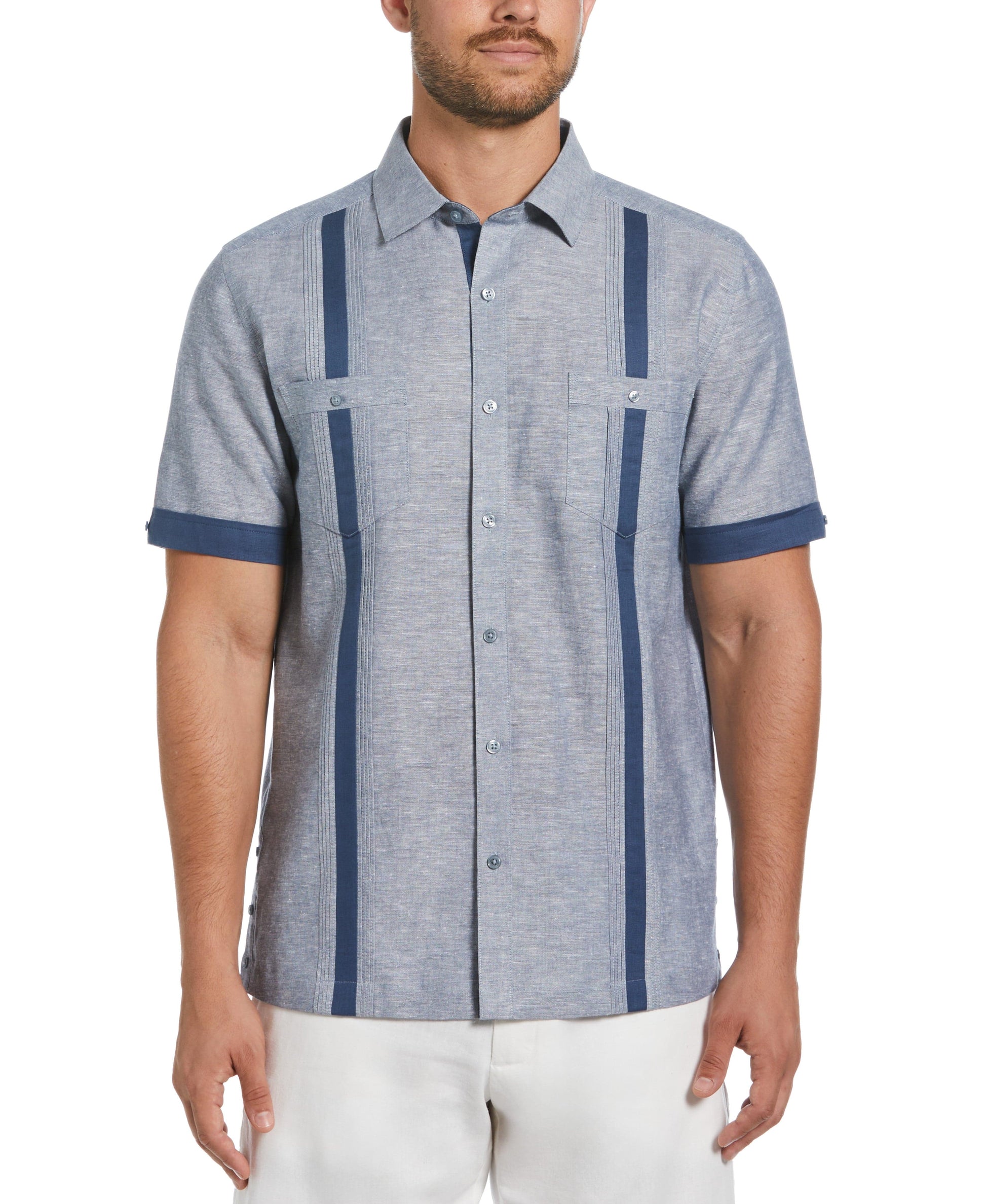 Guayabera Cubavera Lino Mezcla Tinte Cruzado