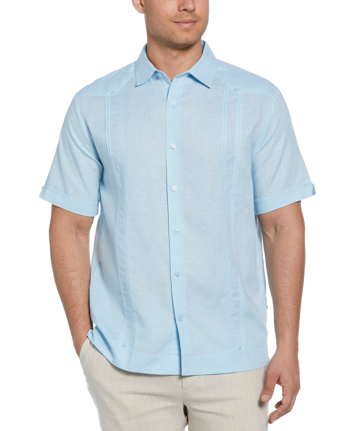 Guayabera Cubavera Lino Mezcla Sin Bolsillos