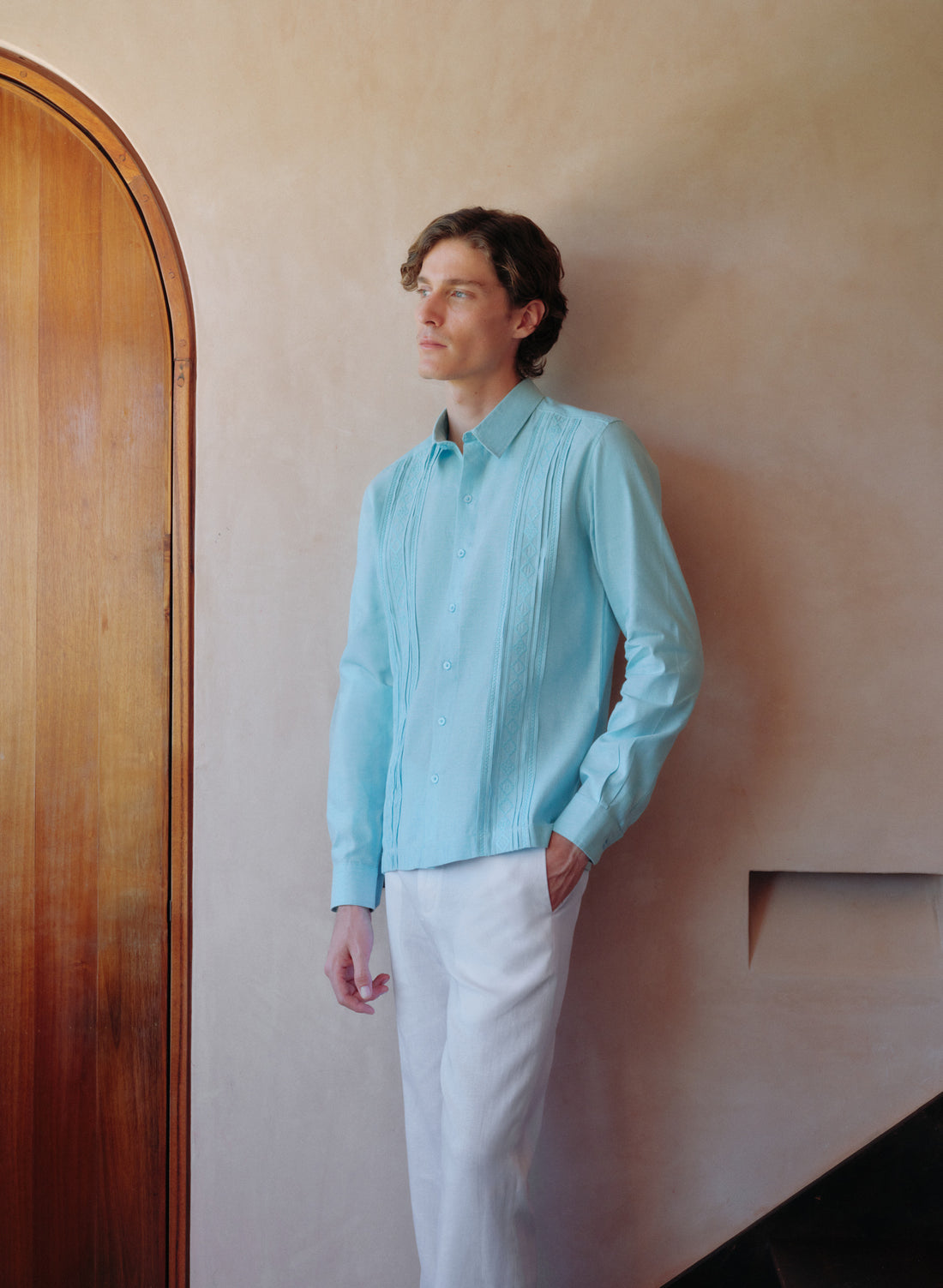 Guayabera Werther Punto Cruz Manga Larga