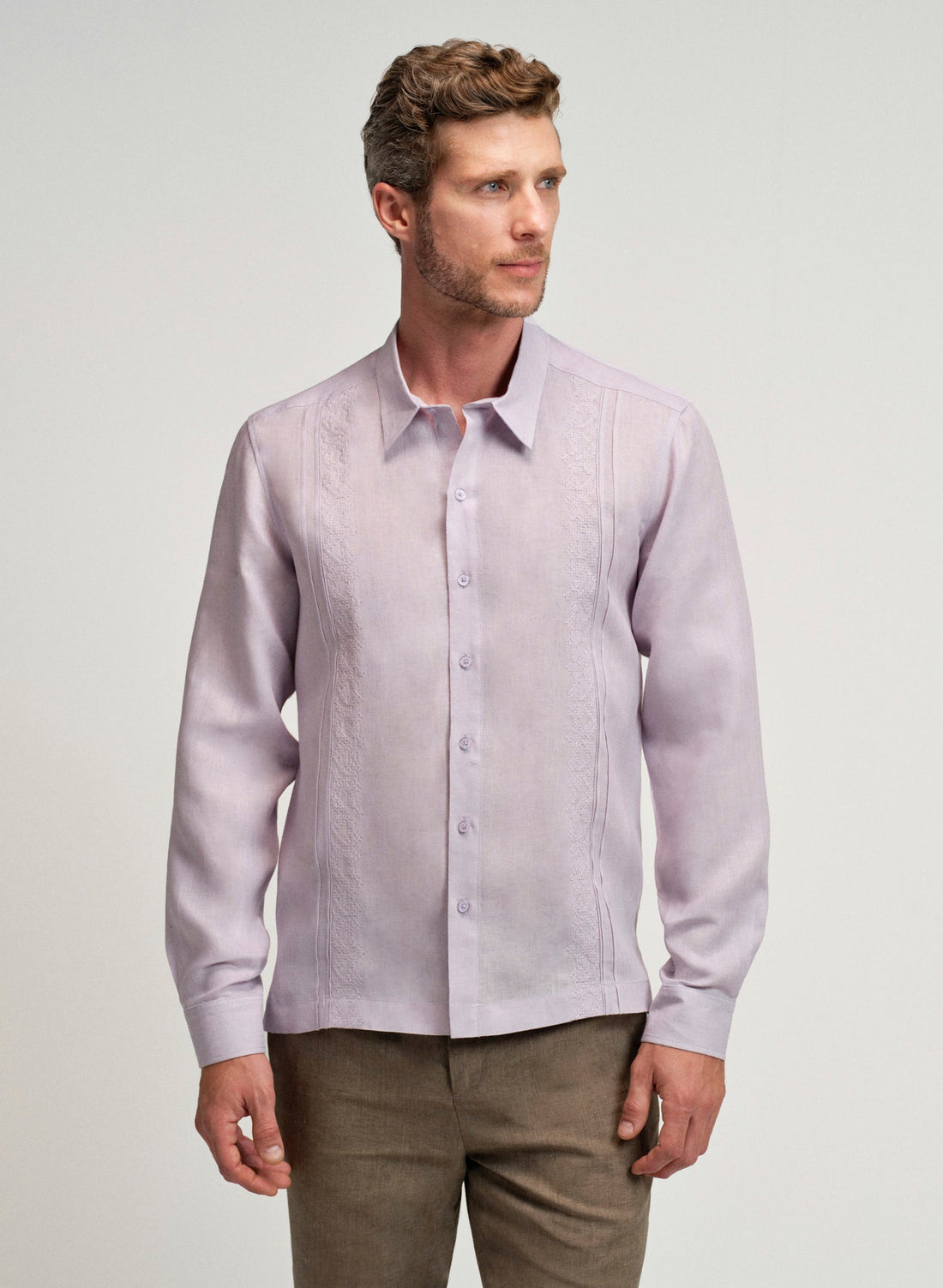 Guayabera Kirios Premium Punto Cruz Manga Larga