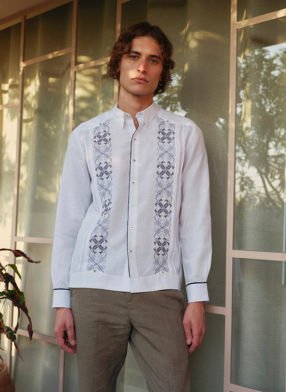Guayabera Bleiner Lino Blanco